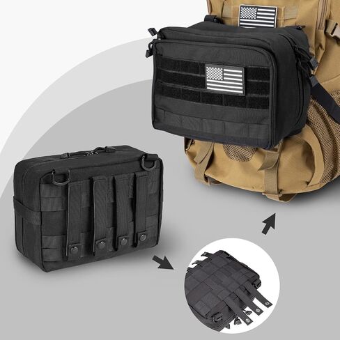 Jueachy Molle Large Tactical Pouch: EDC Pouch Medical Tool Pouches Expandable Admin Bag Accessories Organizer Utility Pack in Kuwait