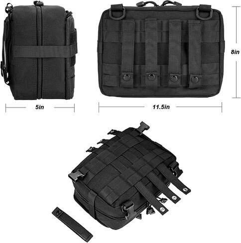 Jueachy Molle Large Tactical Pouch: EDC Pouch Medical Tool Pouches Expandable Admin Bag Accessories Organizer Utility Pack in Kuwait