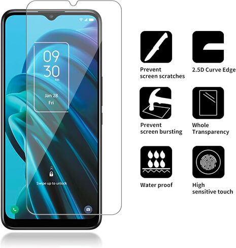 [4 Pack] Glass Screen Protector Compatible for TCL 30 V 5G [9H Hardness]-HD Screen Tempered Glass, Scratch Resistant, Easy Install - [Case Friendly][Bubble Free] 2.5D Edge[Impact Protection] in Saudi Arabia