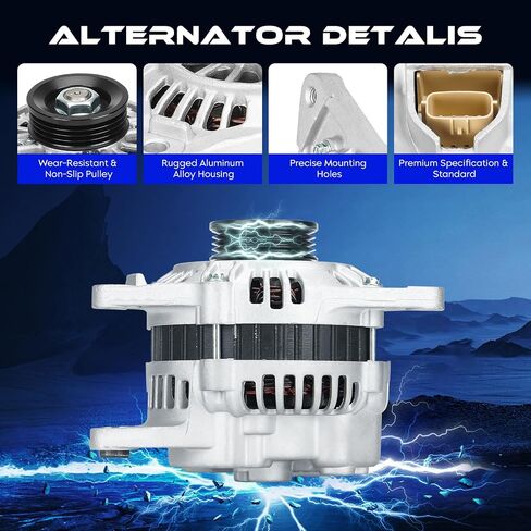 استبدال المولد الجديد متوافق مع Mitsubishi Lancer 2.0 2.0L 2005-2007، 12V، CW، 105Amp، IR/IF، استبدال 1800A002، M1800A002D in Saudi Arabia