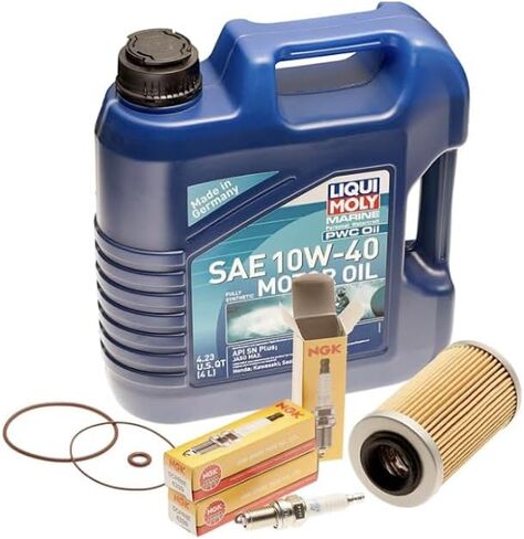 Generic PWC Oil Change Service Kit w/Spark Plugs Compatible With SeaDoo 4-Tec GTX GTI RX Wake (2002-2016), 20530-HF556-O-Rings-DCPR8E-01 in Saudi Arabia