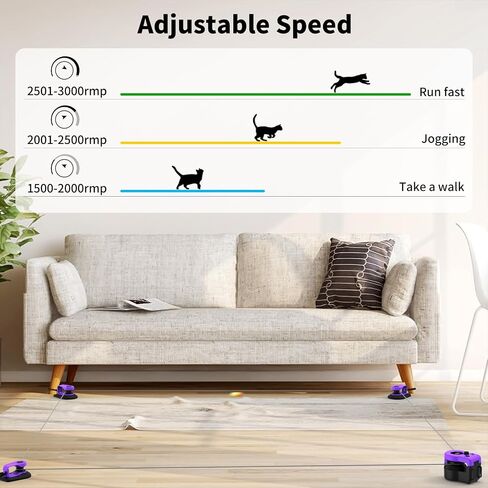 AsFrost Upgraded Interactive Cat Toy for Indoor Cats, Cat Feather Toy Treadmill for Bored Kitten Puppy Play Chase Run Exercise Mental Stimulation, Auto/Manual Control DIY Mouse Hunting Toy-Sky Blue in Kuwait