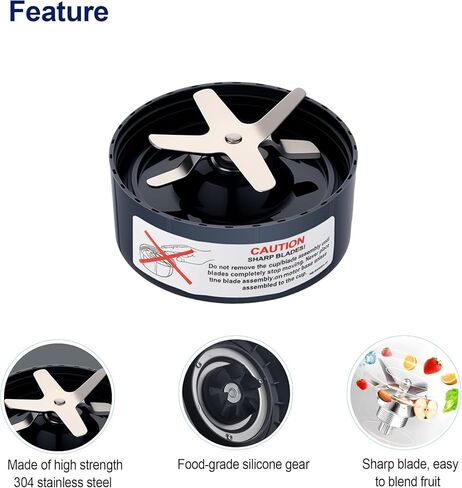 Blender Replacement Parts for Nutribullet Blender, 32OZ Cup with Flip Top To Go Lid and Screw-Off Lip Ring & Premium Extractor Blade Compatible with Nutribullet 600W 900W Blenders (5 PCS) in Kuwait