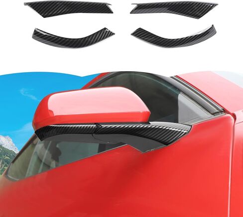 RT-TCZ Rearview Side Mirror Base Cover Trim Decoration Interior Accessories for Ford Mustang 2024 2025 (Black Carbon Fiber) in Saudi Arabia