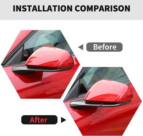 RT-TCZ Rearview Side Mirror Base Cover Trim Decoration Interior Accessories for Ford Mustang 2024 2025 (Black Carbon Fiber) in Saudi Arabia