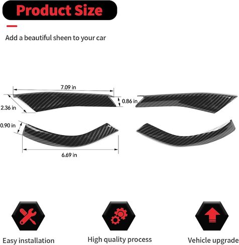 RT-TCZ Rearview Side Mirror Base Cover Trim Decoration Interior Accessories for Ford Mustang 2024 2025 (Black Carbon Fiber) in Saudi Arabia