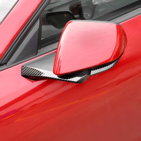 RT-TCZ Rearview Side Mirror Base Cover Trim Decoration Interior Accessories for Ford Mustang 2024 2025 (Black Carbon Fiber) in Saudi Arabia