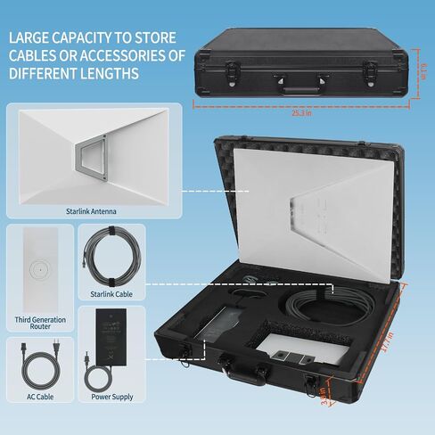Case for Starlink Gen3 Storage BOX, Solid Outer Shell and Precision-cut Foam Lining, Perfect Protection for Starlink Kit, Suitable for Outdoor Activities and Travel in Saudi Arabia