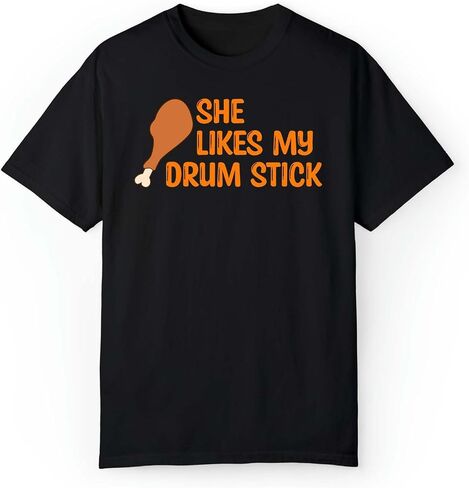 تي شيرت Drum Stick Turkey زوجين مضحك مطابق لعيد الشكر، تي شيرت عتيق للخريف والخريف، ملابس يوم تركيا، هدية لحبيبك أو زوجك أو زوجتك أو أفراد الأسرة أو صديق in Saudi Arabia