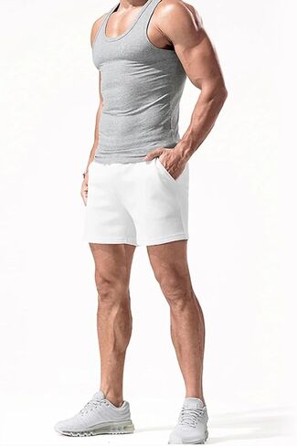 Fioboc Modal Blend Men's Lounge Shorts with Deep Pockets Athletic Gym Shorts Comfort 6" Shorts in Kuwait