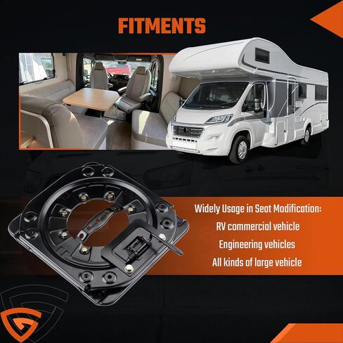 مقعد سيارة دوار، قاعدة فان، مقعد سيارة دوار 360 درجة، قاعدة دوارة للخدمة الشاقة، لوح فولاذي مناسب لمعظم المركبات التجارية RV، والمركبات الهندسية in Kuwait