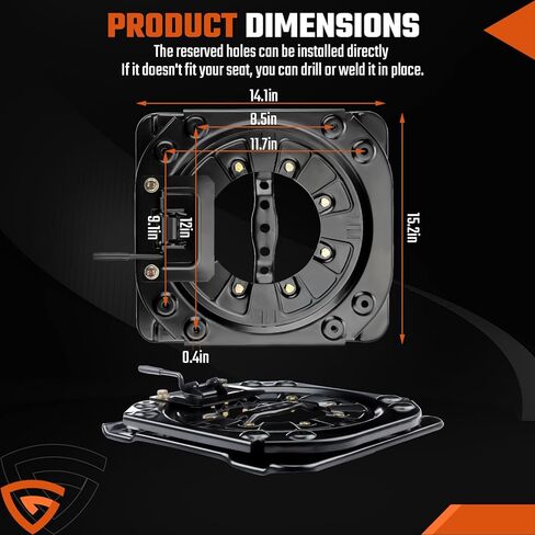 مقعد سيارة دوار، قاعدة فان، مقعد سيارة دوار 360 درجة، قاعدة دوارة للخدمة الشاقة، لوح فولاذي مناسب لمعظم المركبات التجارية RV، والمركبات الهندسية in Kuwait