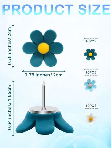 Cute Flower Push Pins,30 Pcs Decorative Push Pins for Cork Board Yellow and White Fun PushPins for Bulletin Boards Flower Thumb Tacks for Wall Photos,Posters,Map Pins Offices Schools Supplies in Kuwait