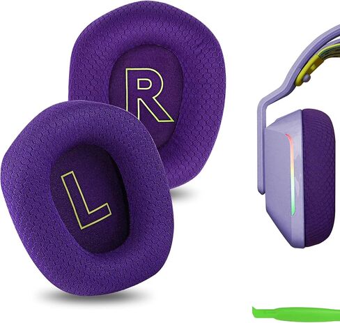 Geekria Comfort Mesh Fabric Replacement Ear Pads for Logitech G733 Headphones Ear Cushions, Headset Earpads, Ear Cups Cover Repair Parts (Grey) in Saudi Arabia