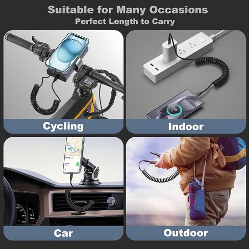 Car Charger for iPhone 16/15 Pro Max,OKRAY 65W 4-Port PD30W+QC3.0 USB C Fast Car Charger Cigarette Lighter Adapter & 2×5FT USB C Coiled Carplay Cable for iPhone 15 16 Pro Max Plus,Galaxy,Pixel,Android in Kuwait