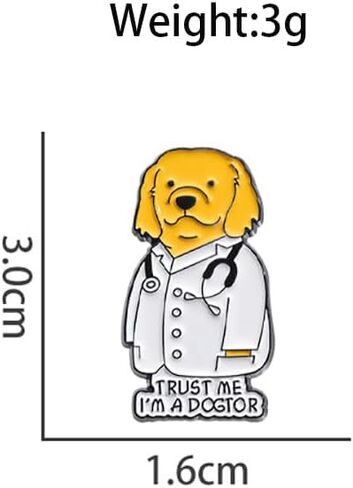 الإبداعية الكلب الطبيب بروش المينا دبوس ''TRUST ME I'M A DOGTOR'' الجدة مضحك الحيوان Ducktor التلبيب دبابيس لطيف الكرتون الأصفر جرو دبابيس حقائب الظهر جاكيتات شارة الملابس والاكسسوارات للنساء in Saudi Arabia