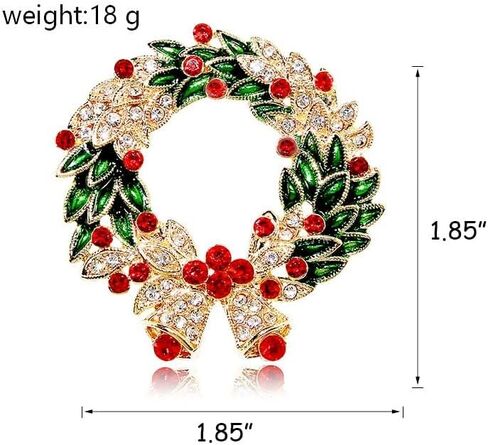 Christmas Pins for Women Christmas Tree Brooches Rhinestone Christmas Theme Brooch Christmas Wreath Brooch Women Christmas Jewelry Pins and Brooches Christmas New Year Party Accessories in Saudi Arabia