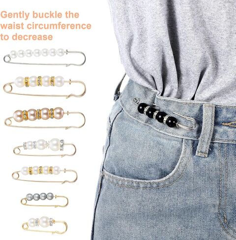 18 Piece Pearl Brooch Pins Elegant Faux Pearl Safety Pins Decorative Safety Pinfor Women, Clothing Shawl Clips, Cardigan Collar Clips, Dress Skirt Sweater Accessories in Saudi Arabia