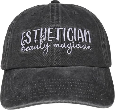 InnoBeta Esthetician Gifts Cap for Women - Adjustable Vintage Washed Cotton Embroidered Hat - Gift for Magic Beauty in Saudi Arabia