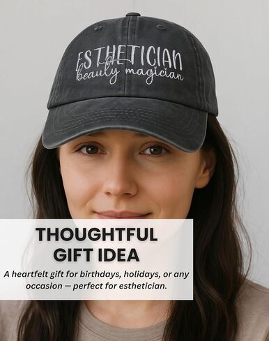 InnoBeta Esthetician Gifts Cap for Women - Adjustable Vintage Washed Cotton Embroidered Hat - Gift for Magic Beauty in Saudi Arabia
