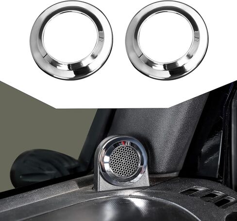 غطاء مكبر صوت A-Pillar ملحقات داخلية لتزيين 2007-2014 Jeep Wrangler JK JKU (كروم) in Saudi Arabia