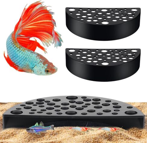 2 PCS Shrimp Hides, Plastic Shrimp Cave, Aquarium Tunnel for Shrimps Breeding Hiding, Aquarium Hideout for Shrimps Small Fish, Fish Tank Accessories, Brown in Kuwait