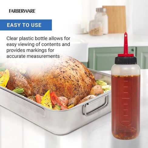 Farberware Professional Squeeze Bottles- Flavorful and Mess Free Cooking Indoors and Outdoors, Markings for Measuring, Dishwasher Safe, Set Of 2 in Saudi Arabia