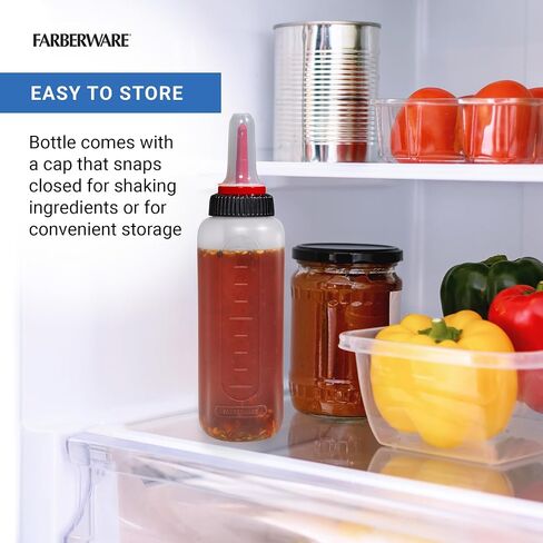 Farberware Professional Squeeze Bottles- Flavorful and Mess Free Cooking Indoors and Outdoors, Markings for Measuring, Dishwasher Safe, Set Of 2 in Saudi Arabia