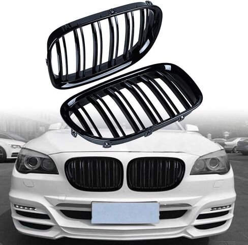 زوج واحد من شبكة شواية الكلى الأمامية باللون الأسود اللامع من Astra Depot متوافقة مع 2009-15 BMW 7-Series F01 F02 730d 740i 750i in Saudi Arabia