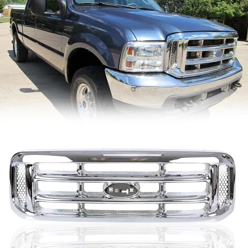 Perfit Liner Front Grille Grill Chrome 1999-2004 Fits FORD F250 F350 Super Duty | 2000-2005 FORD Excursion F81Z8200 FO1200417 in Saudi Arabia