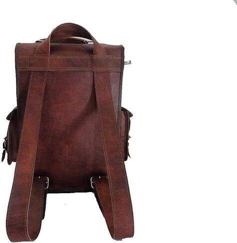 Handmade 3-in-1 Leather Convertible Bag – Vintage Brown Goat Leather Backpack, Handbag & Crossbody Satchel – Multipurpose Travel Shoulder Bag for Men & Women – Adjustable Strap Work & College Bag in Saudi Arabia