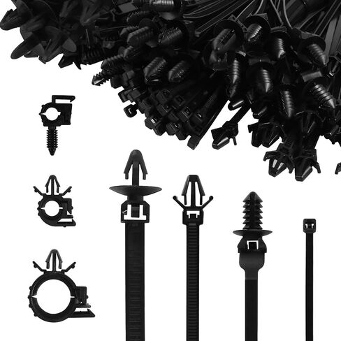 130 Pcs Push Mount Cable Ties Standard Zip Tie Mount Car Wire Loom Routing Clips for Polaris UTV Jeep Wrangler Vehicles Home Appliances 6 Different Sizes Universal Management Cable Ties in Saudi Arabia