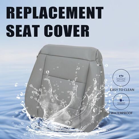 Priprilod Gray Leather Driver & Passenger Bottom & Top Lean Back and Arrmrest Replacement Cover Compatible with Toyota Land Cruiser 1998 1999 2000 2001 2002 2003 2004 2005 2006 2007 in Saudi Arabia