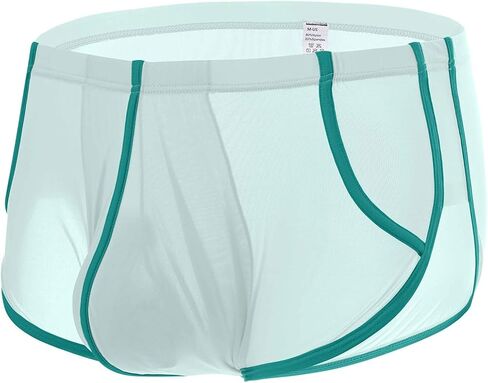 Mens Sexy Mesh Underwear Ice Silk See Through Boxer Briefs Sheer Trunks Thin Bulge Pouch in Saudi Arabia
