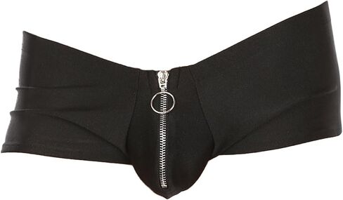 Men's Zipper Boxer Briefs with Pouch Low Rise Open Front Panties Sexy Underwear Stretch Short Lingerie in Saudi Arabia