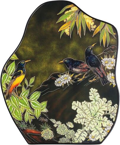 UBOSU Bookshelf decor,Decorative Wall art with Tropical Birds and Flowers Design, Irregular Shape, Green Nature Theme (Deep Green) in Saudi Arabia