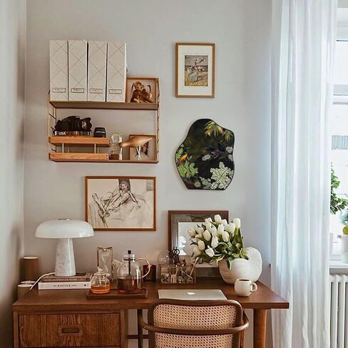 UBOSU Bookshelf decor,Decorative Wall art with Tropical Birds and Flowers Design, Irregular Shape, Green Nature Theme (Deep Green) in Saudi Arabia