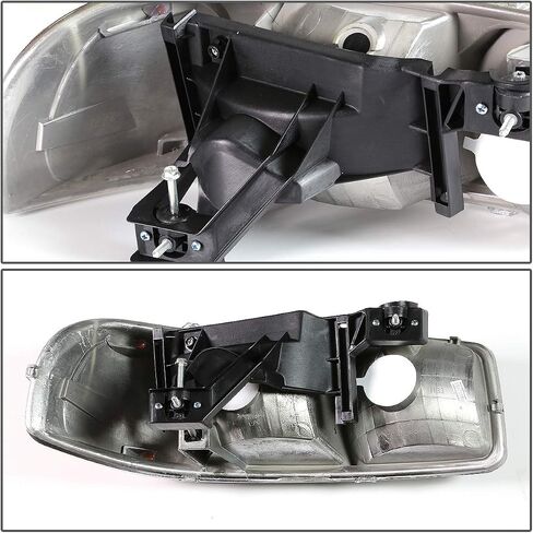 Auto Dynasty Headlights Assembly Compatible with 1999-2007 GMC Sierra Yukon 1500 2500 3500, Driver and Passenger Side Halogen Headlamps Replacement w/Bumper Lamps, Black Housing Clear Reflector in Saudi Arabia