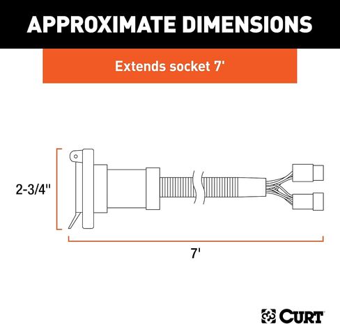 CURT 56071 سرير شاحنة جانبي بطول 7 أقدام، وصلة أسلاك للمقطورة ذات 7 دبابيس، اختر دودج رام 1500، 2500، 3500، داكوتا in Saudi Arabia