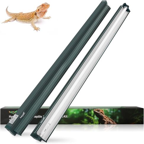 T5 Reptile Light Fixture Combo Kit 24W Light Fixture Reptile Terrarium Hood 10.0 UVB Light Bulb Fluorescent Tube Ideal for Tropical and Deserts Such as Bearded Dragon Lizards and Tortoises in Saudi Arabia