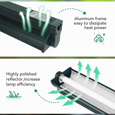 T5 Reptile Light Fixture Combo Kit 24W Light Fixture Reptile Terrarium Hood 10.0 UVB Light Bulb Fluorescent Tube Ideal for Tropical and Deserts Such as Bearded Dragon Lizards and Tortoises in Saudi Arabia