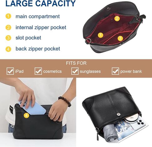 Genuine Leather Crossbody Bags for Women Medium Shoulder Purses Clutch Purses in Kuwait