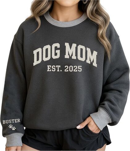 NAZENTI Personalized Dog Sweatshirt, Custom Photo Shirts, Dog Embroidered Shirt for Women, Men, Pet Lovers Gifts, Mom Gift in Saudi Arabia