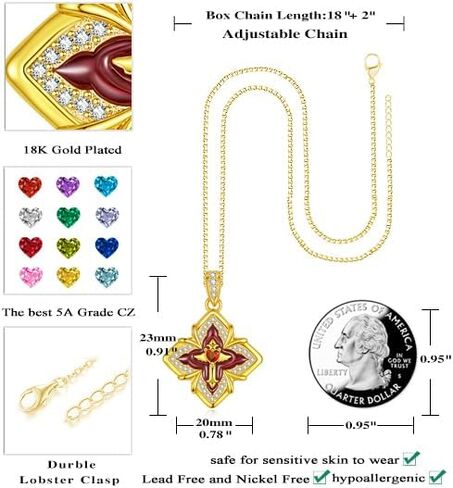 HeartMelody Clover Necklaces for Women Gold,Cross Necklace Wedding Anniversary Birthday Gifts for Wife Her Mom, 18K White /Rose Gold /14 K Gold Womens Fashion Jewelry with Birthstone Pendant Lucky Necklaces in Saudi Arabia
