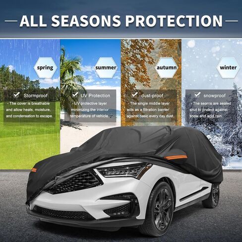 X AUTOHAUX غطاء سيارة في الهواء الطلق مقاوم للماء الشمس المطر الثلوج البرد حماية مع الجانب الأيسر الباب سحاب الألومنيوم فيلم ل أكورا RDX in Saudi Arabia