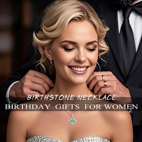HeartMelody Clover Necklaces for Women Gold,Cross Necklace Wedding Anniversary Birthday Gifts for Wife Her Mom, 18K White /Rose Gold /14 K Gold Womens Fashion Jewelry with Birthstone Pendant Lucky Necklaces in Saudi Arabia