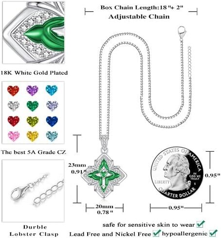 HeartMelody Clover Necklaces for Women Gold,Cross Necklace Wedding Anniversary Birthday Gifts for Wife Her Mom, 18K White /Rose Gold /14 K Gold Womens Fashion Jewelry with Birthstone Pendant Lucky Necklaces in Saudi Arabia
