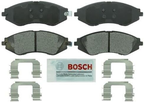مجموعة وسادات الفرامل القرصية الخزفية الزرقاء من BOSCH BE1035H مع الأجهزة - متوافقة مع سيارات مختارة من شيفروليه أفيو، أفيو 5، أوبترا، سبارك، سبارك EV؛ بونتياك جي 3، ويف، ويف 5؛ سوزوكي فورنزا، رينو؛ أمام in Saudi Arabia