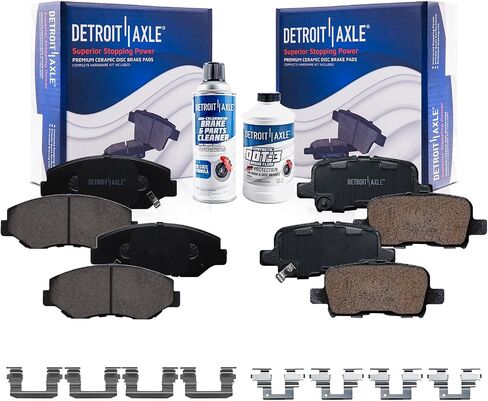 Detroit Axle - Brake Pads for 2003-2008 Honda Pilot Front and Rear Ceramic Brake Pads with Hardware Kit 2004 2005 2006 2007 Replacement in Saudi Arabia