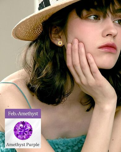 14K Gold Plated Rose Stud Earrings, Hypoallergenic with 925 Sterling Silver Posts, Birthstone Jewelry for Women, Dainty Anniversary Birthday Gifts in Saudi Arabia